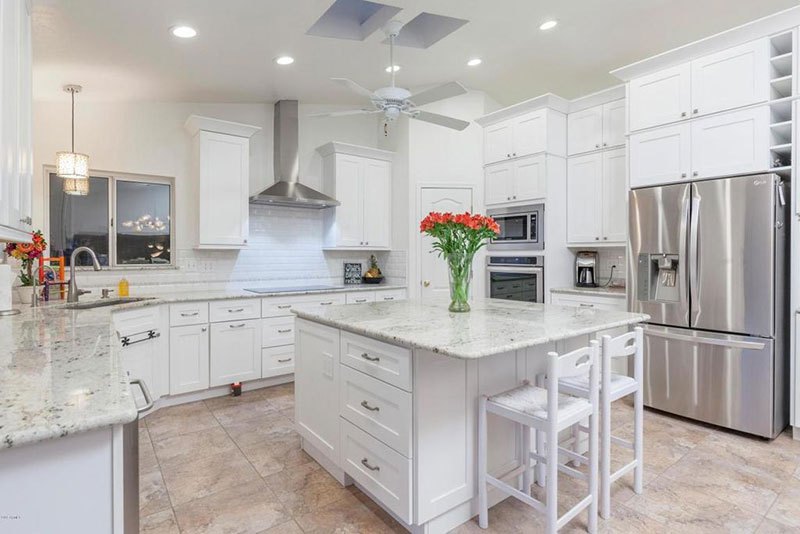 White Granite Countertops In Tampa Homes Make A Neoclassical Style