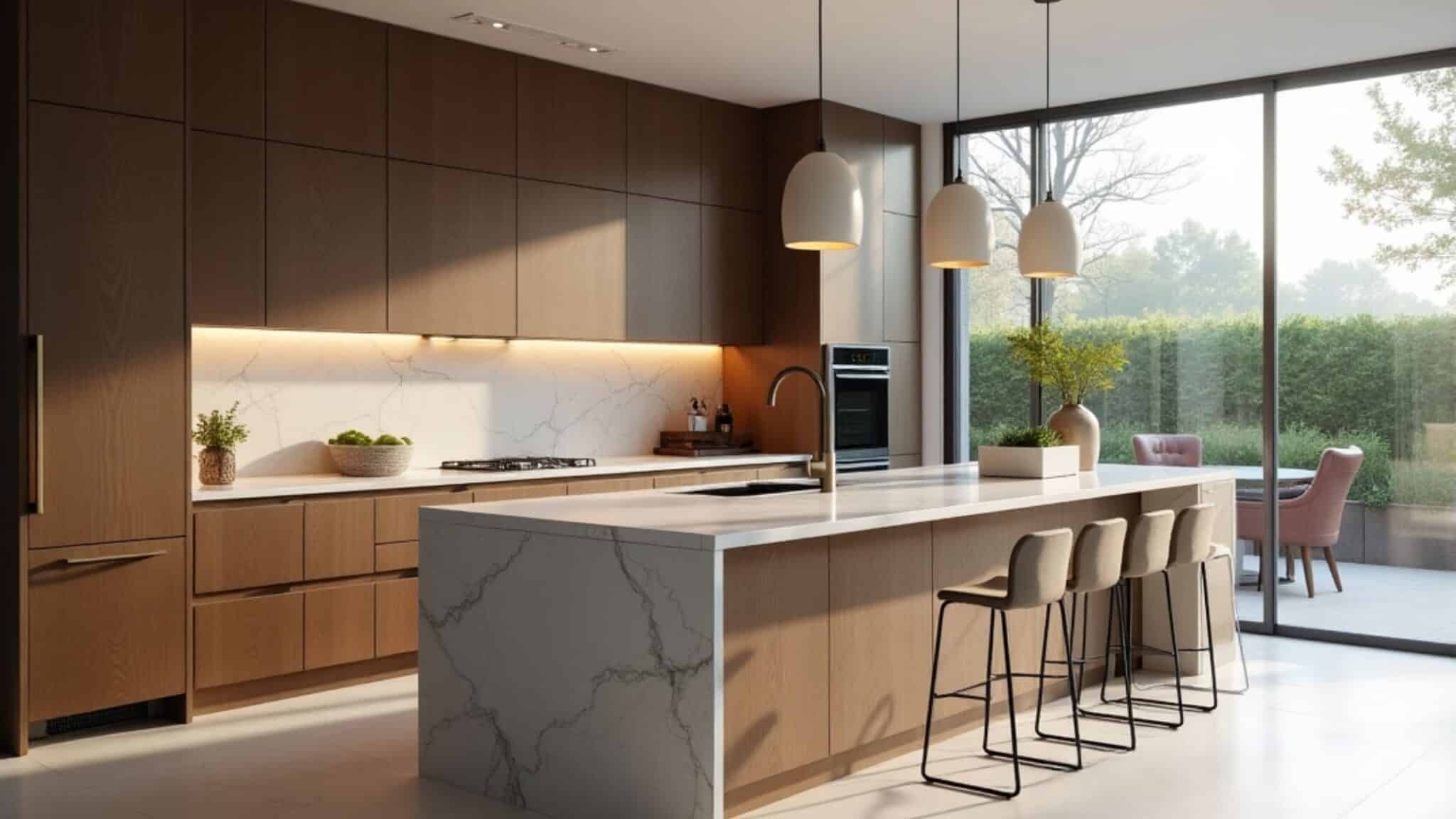 Quartz kitchen countertop 