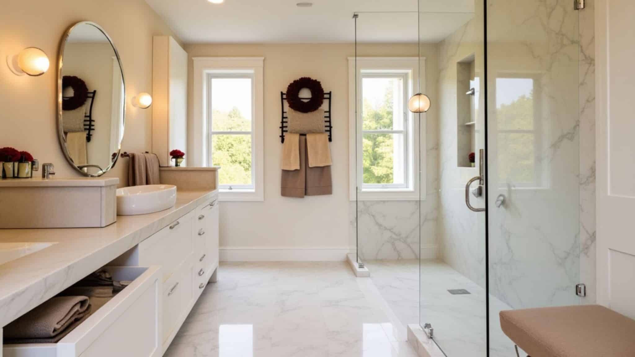 Quartz bathroom countertops 